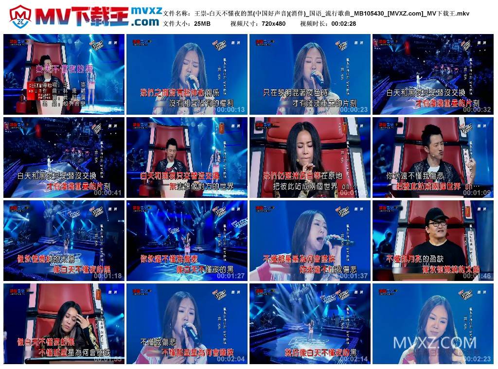 王崇-白天不懂夜的黑(中国好声音)(消伴)_国语_流行歌曲_MB105430